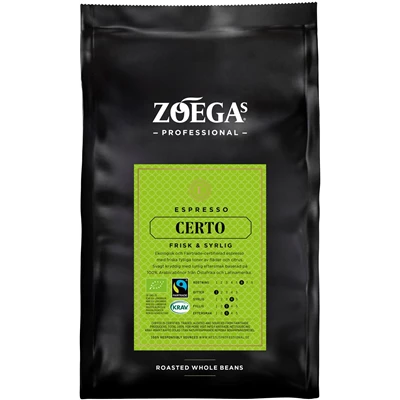 Kaffebönor Zoégas Espresso Certo 500g 8st/kolli