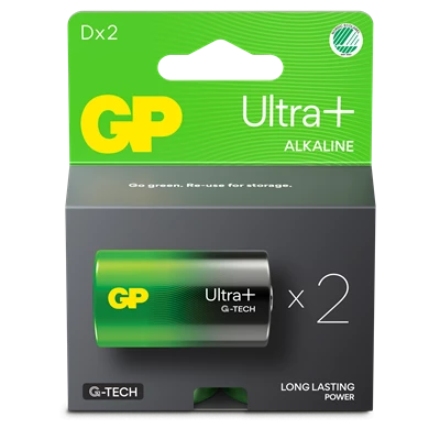 Batteri GP Ultra Plus Alkaline D LR20 2/fp