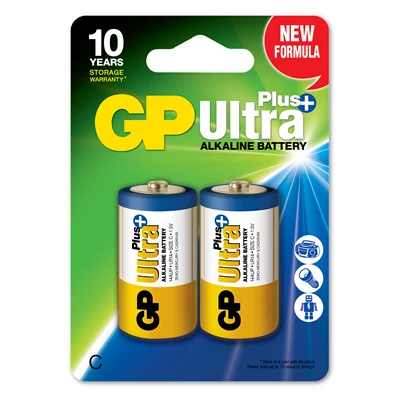 Batterier GP Ultra Plus Alkaline LR14 2st/fp