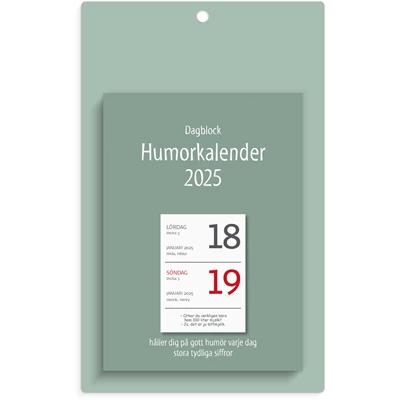 Kalender 2025 Väggplån med dagblock Humor