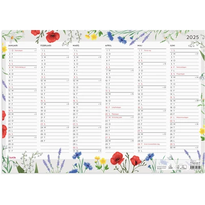 Väggkalender 2025 Väggblad Blomster