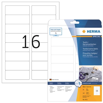 Etikett Herma avtagbar 88,9x33,8 vit (320)